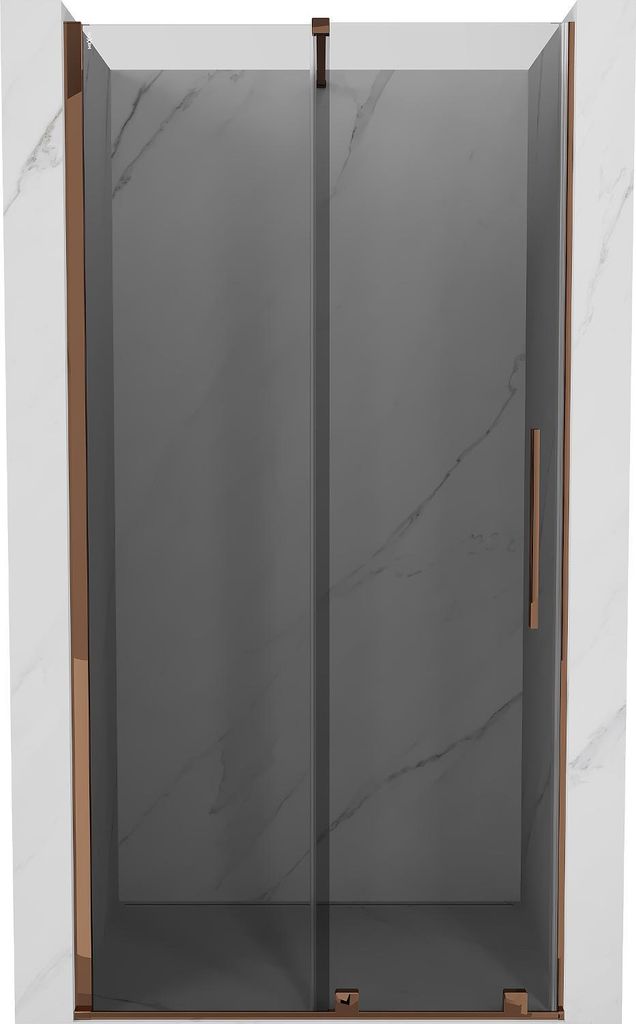Mexen Velar Schiebeduschtür 100 cm, Grafit, Roségold - 871-100-000-41-60