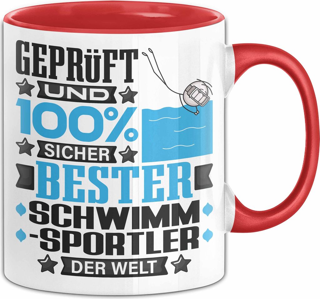 Schwimmsportler Geschenk Lustiger Spruch für Schwimmsportler Geschenkidee Bester Schwimmsportler Der Welt (Rot)