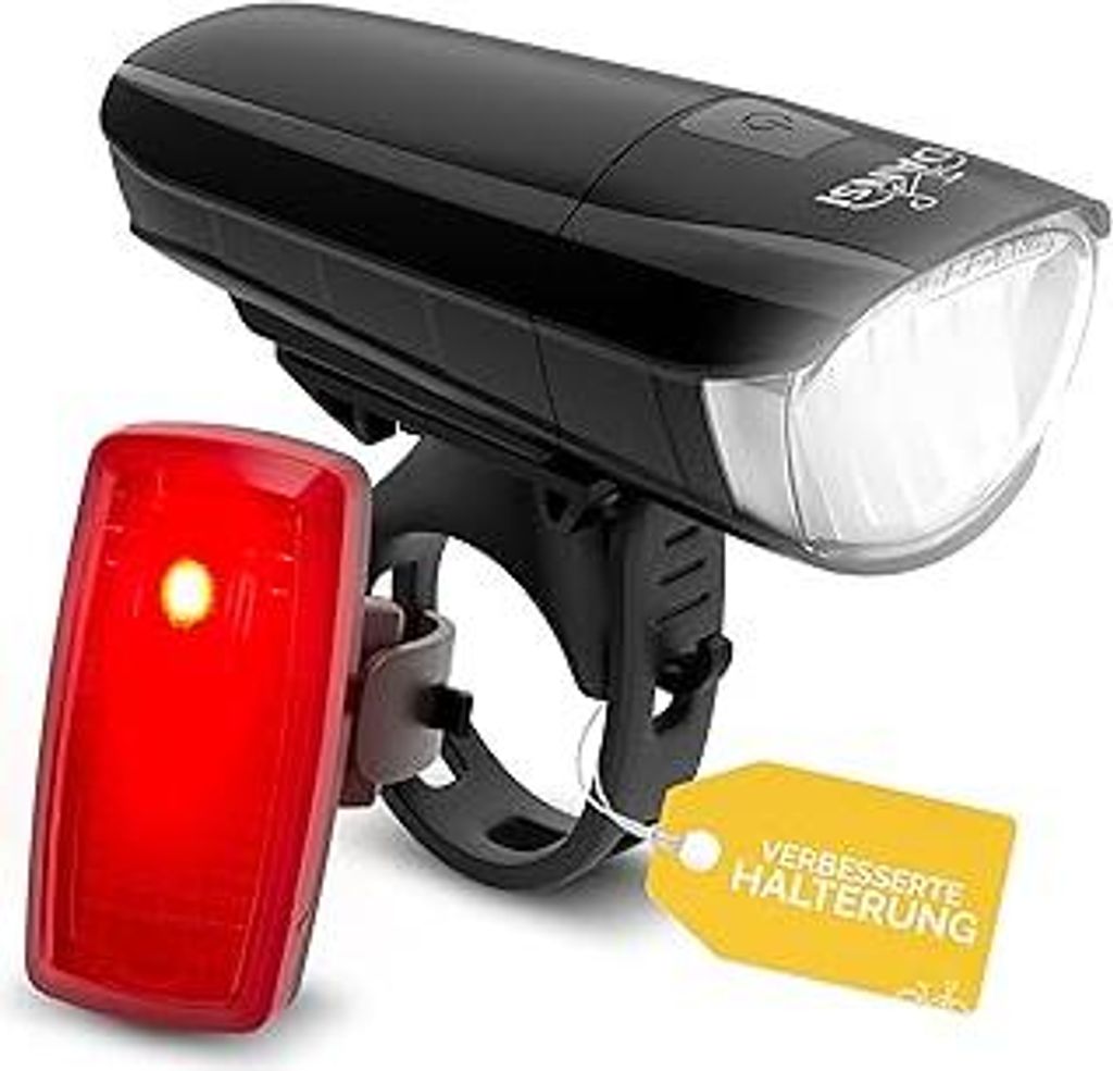 DANSI Fahrradleuchten-Set StVZO I LED-Fahrradlicht I Rad-Licht hell vorne