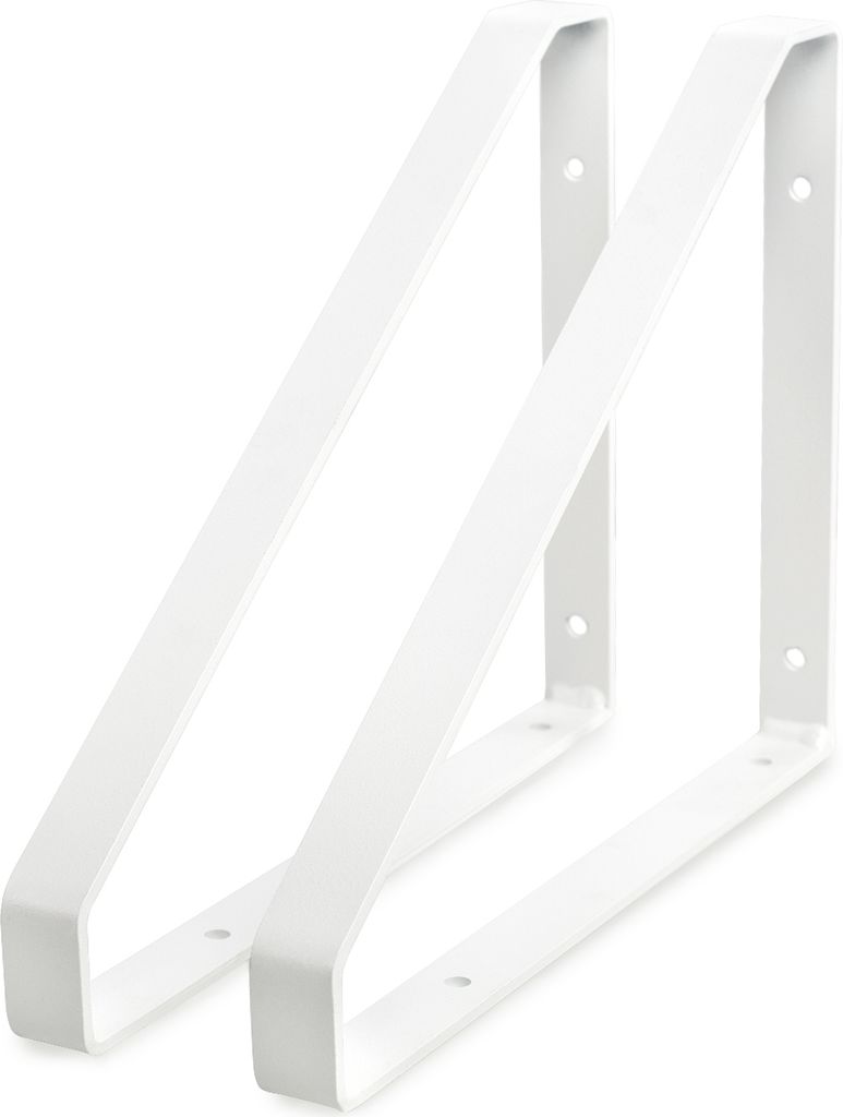 Rikmani Regalträger Metall Regalhalterung Wandträger Regalhalter für Wandregal RAY weiss, 2 Stück