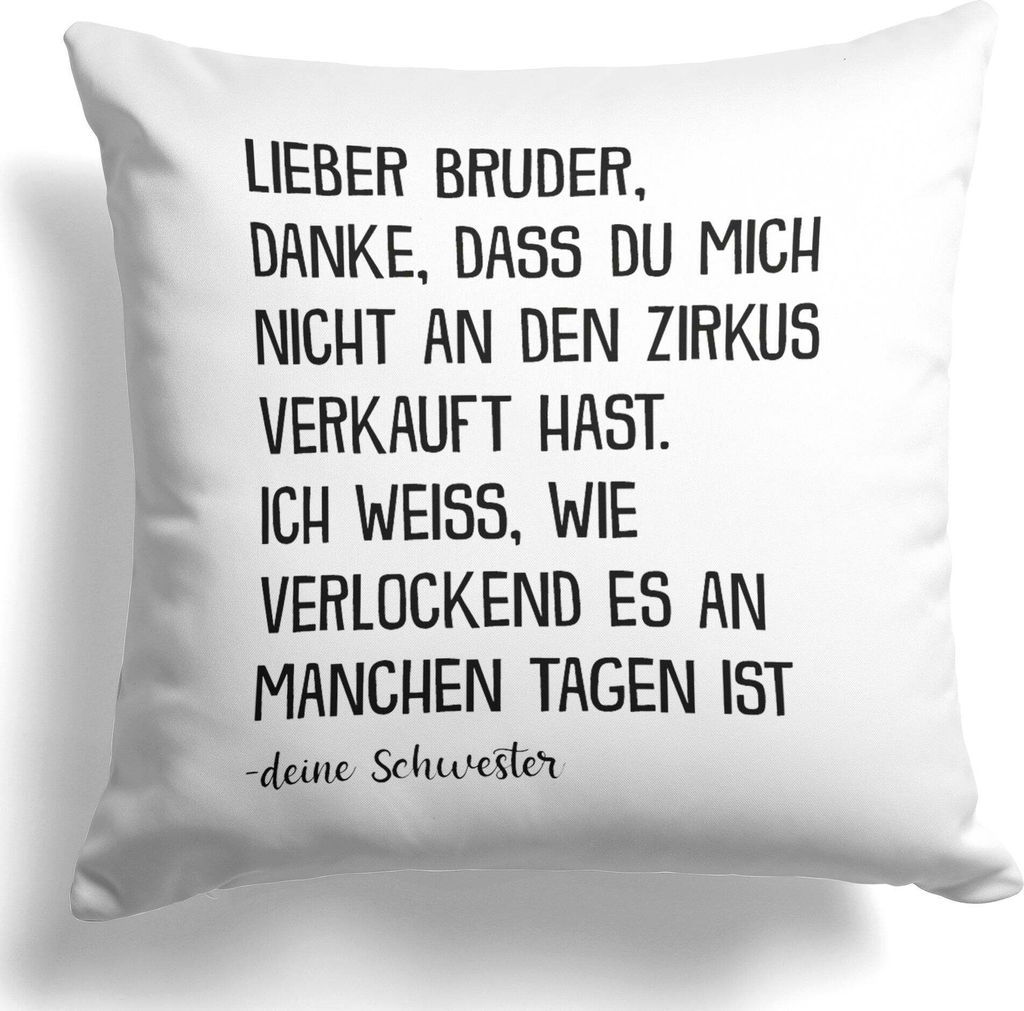 22Feels Bruder Geschenk von Schwester Geburtstag Weihnachten Geschwister Deko Kissen Männer Jungs Dekoration Big Lil Bro Wohnaccessoire Wohnzimmer...