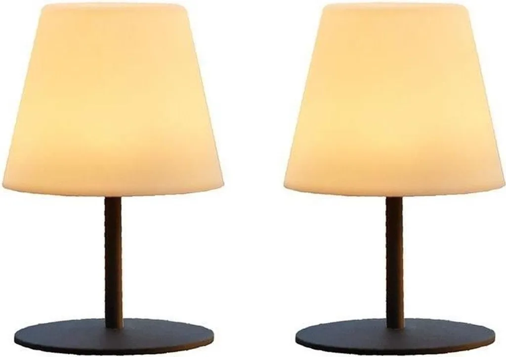 Pack 2 Lampes de table LED TWINS Acier Gris - Blanc Chaud/Froid Dimmables