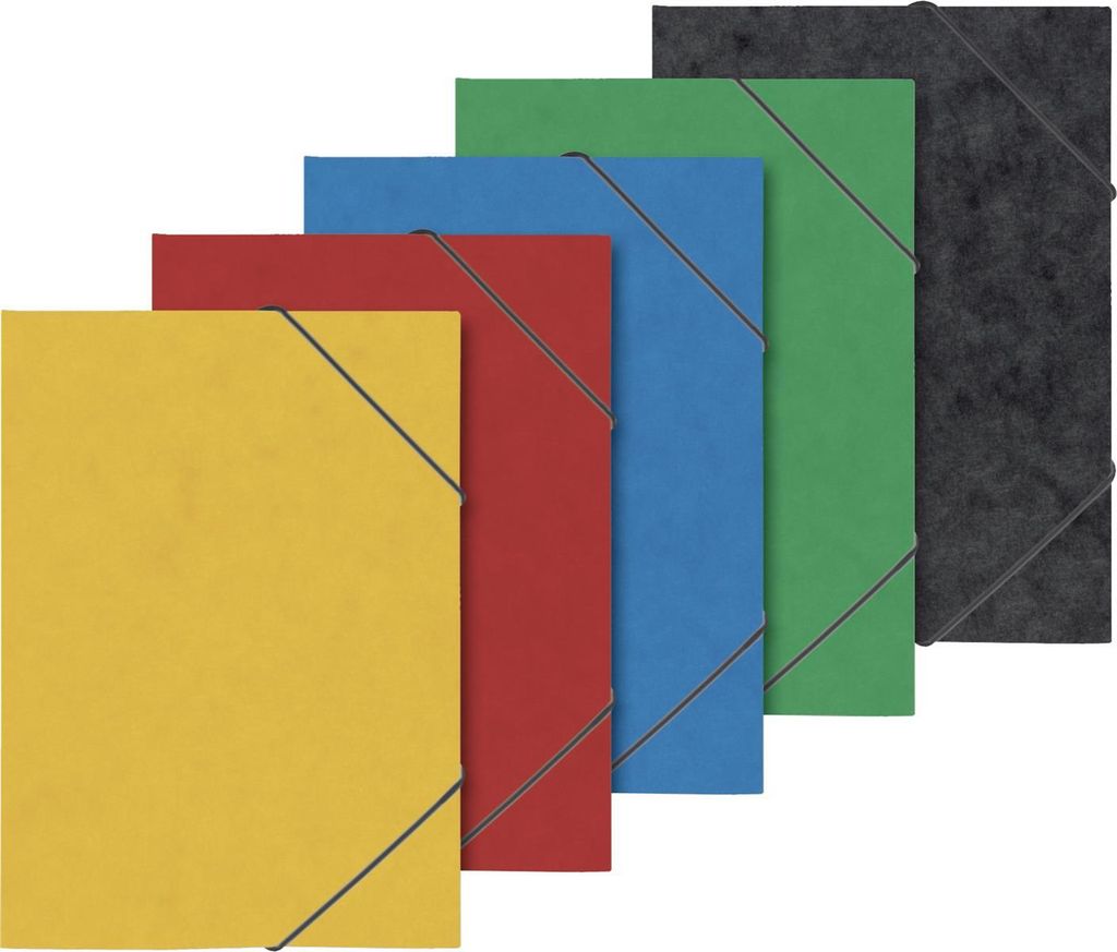 Ringbuch Fact! plus A4 Pressspankarton 600g/qm 15mm 2 Ringe sortiert Gummizug Packung mit 10 Stück