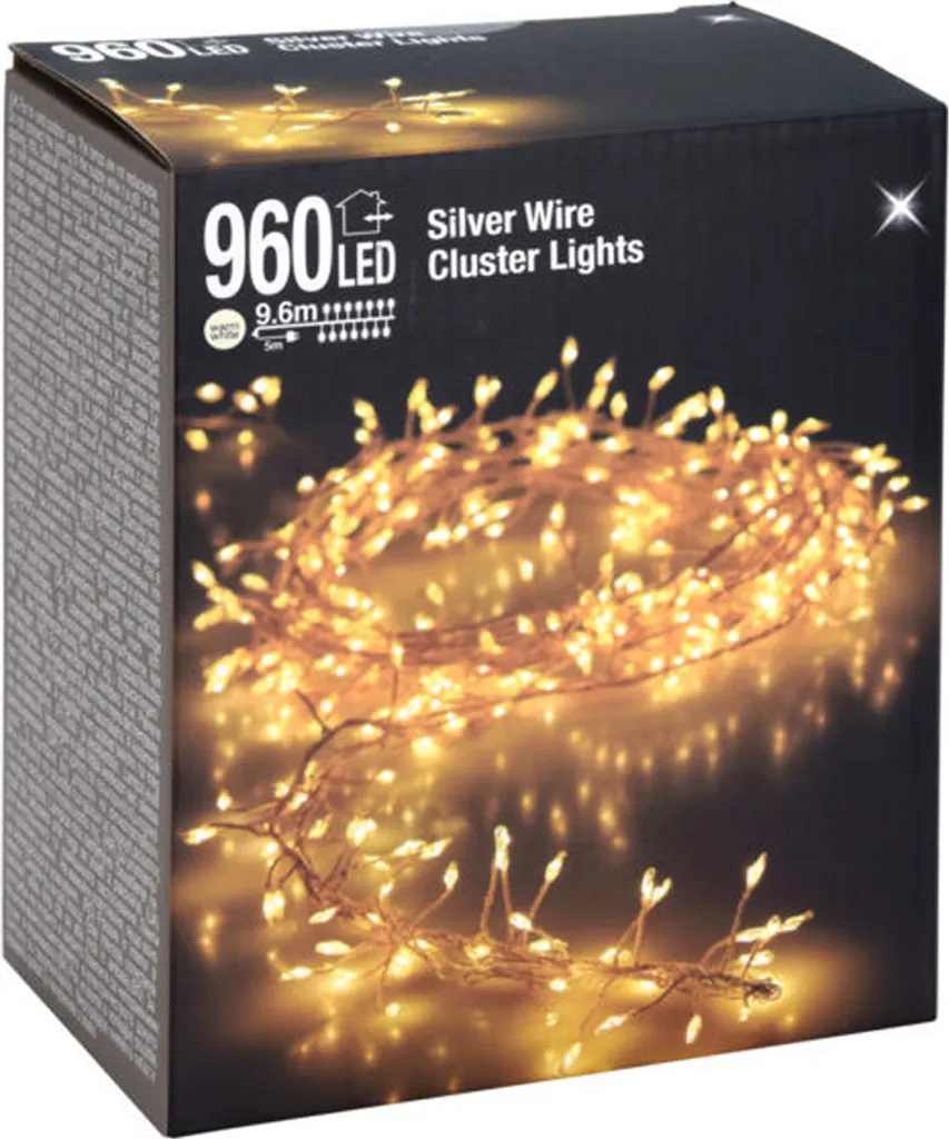 Luci di Natale Cluster 960 LED Argento 9,6m | Crea la tua Favola