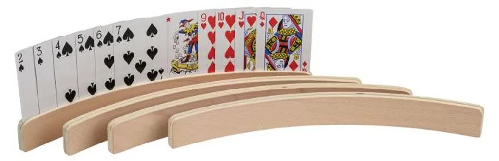Porte-cartes de jeu anti-fatigue en bois - Set de 4 supports 35 cm