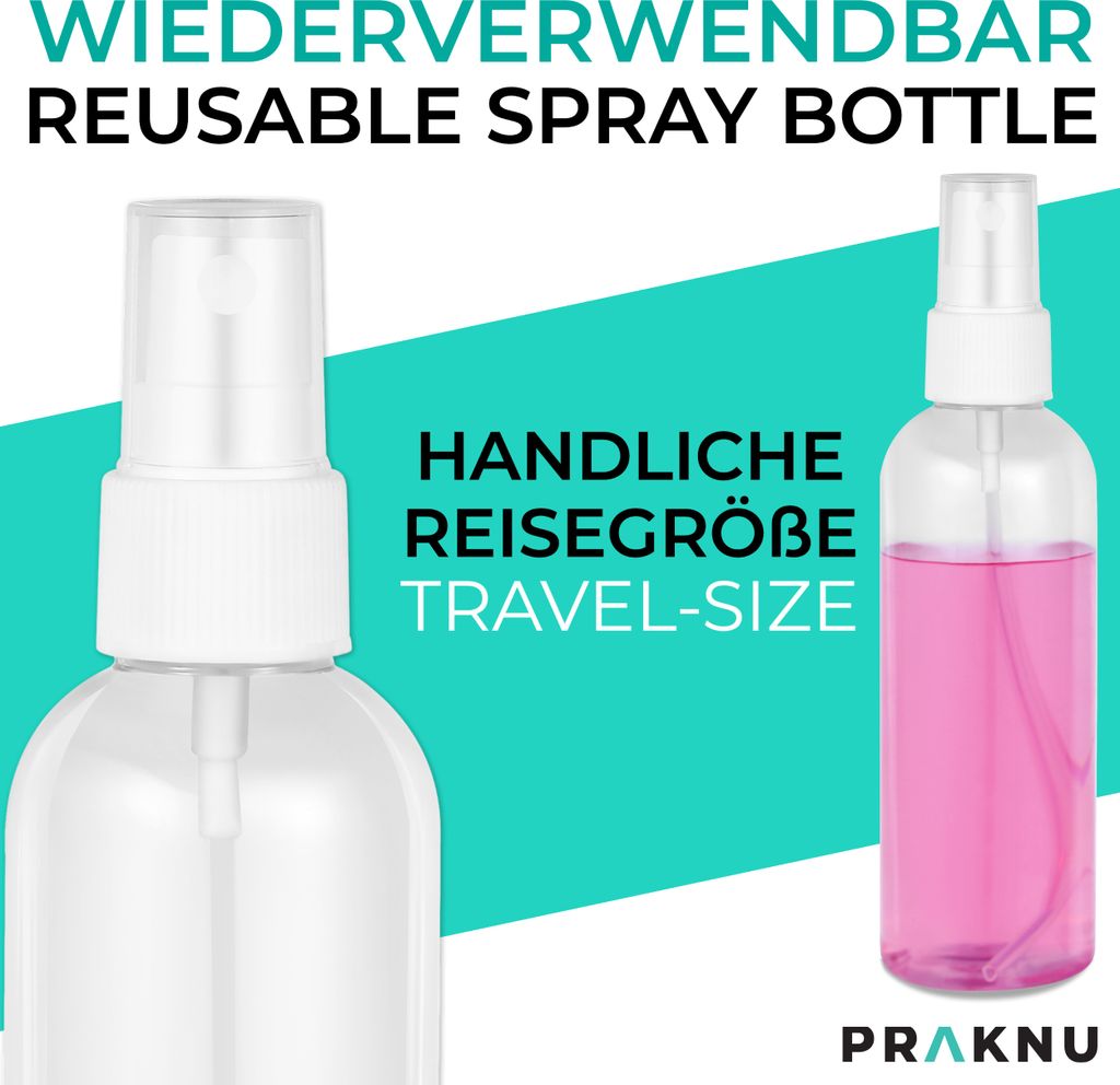 60 Stück 100ml Klein Sprühflaschen Leer Zum Befüllen mit