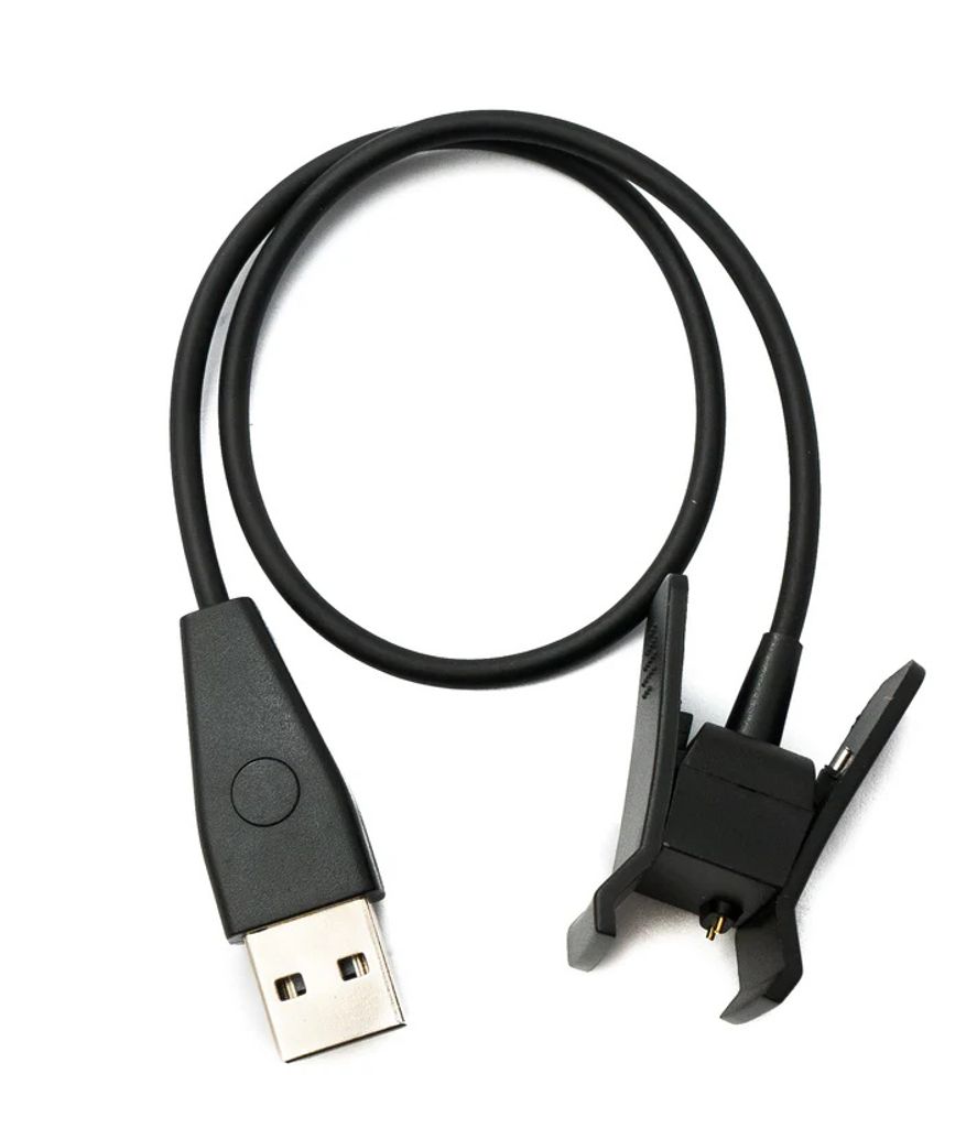 SYSTEM-S USB 2.0 Kabel 30 cm Ladekabel für Fitbit Alta HR Smartwach in Schwarz