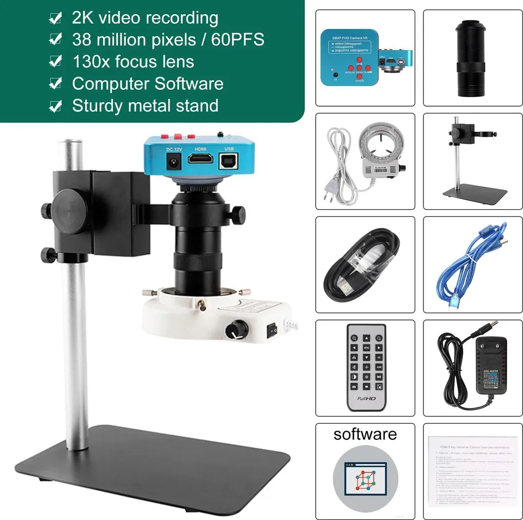 Microscope Vidéo pour Micro Soudure et Réparation de Téléphone 2K HDMI