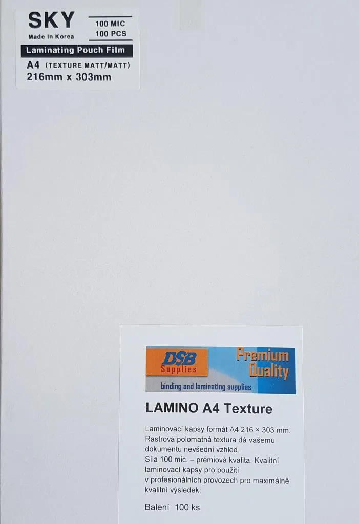 Film plastification A4 100 microns texture mate et anti-traces