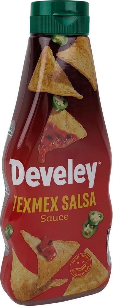 DEVELEY Texmex Salsa Sauce würzige Tomaten-Chili-Sauce vegan ohne künstliche Zusatzstoffe ideal für Nachos Tacos Wraps Burger Sandwiches Gemüse...