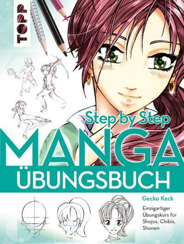 TOPP Verlag Manga Step By Step Übungsbuch, Kunst & Design, Deutsch, Hardcover, 64 Seiten