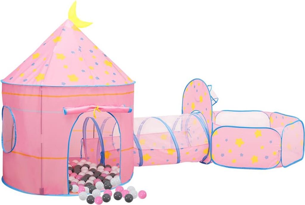 vidaXL Spielzelt mit 250 Bällen Rosa 301x120x128 cm