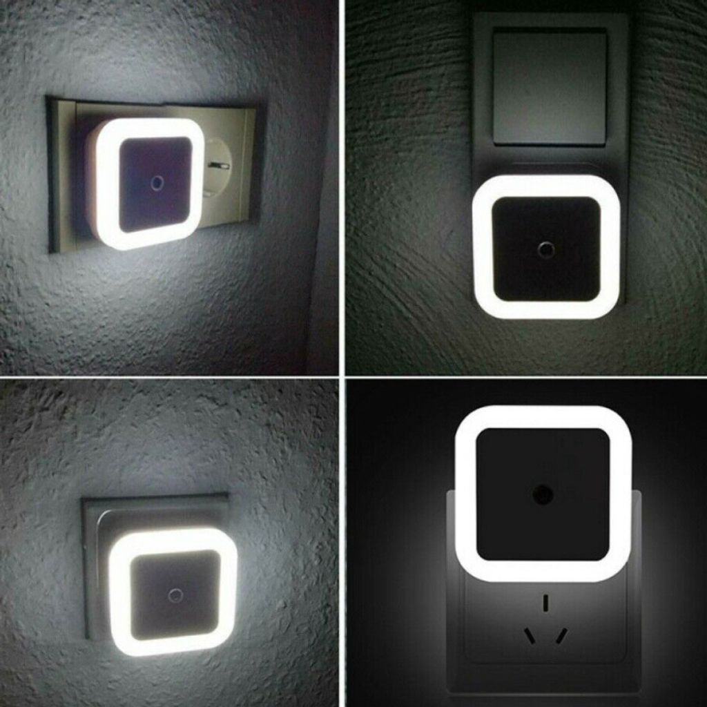 2x LED Nachtlicht mit PIR Bewegungsmelder Sensor Steckdose Nachtlampe Warmweiß 
