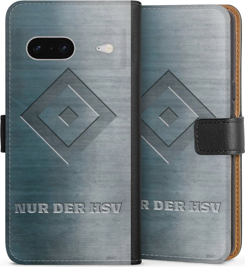 DeinDesign Klapphülle für Google Pixel 7 Handytasche Lederhülle Tasche HSV Hamburger SV Metallic Look