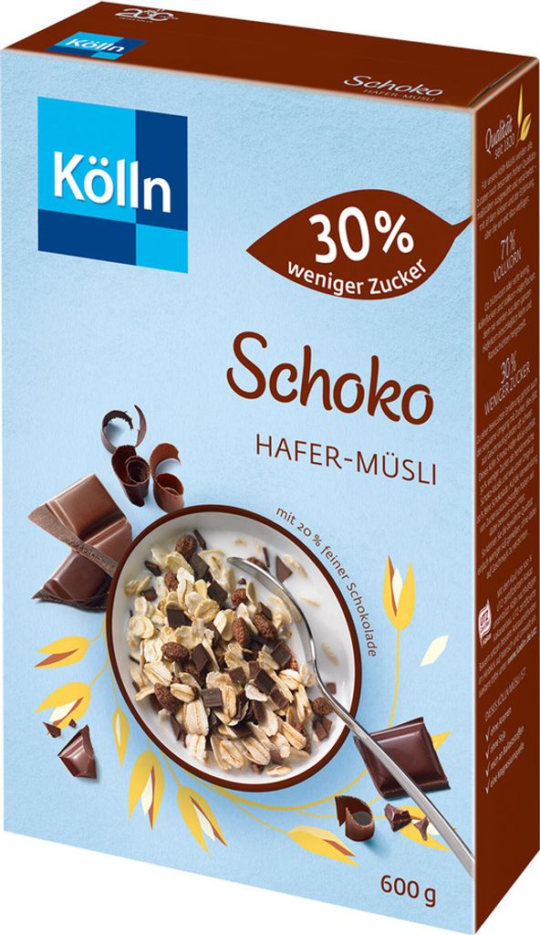 Kölln 493872 Kölln Schoko weniger Zucker Müsli 600,0 g Obrázek produktu 
