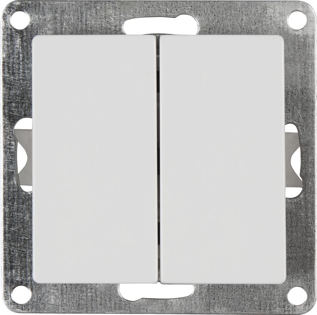 Serien-Schalter McPower "Cup", 2-fach, 250V/10A, UP, weiß, Produktbild 