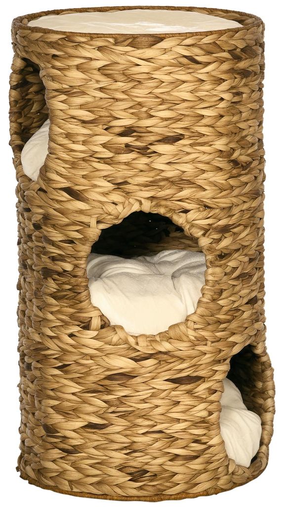 PawHut Kratztonne Höhe 73 cm Katzenturm mit 3 Ebenen, Produktbild 