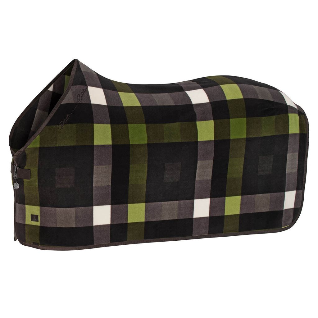 Eskadron Platinum Abschwitzdecke " FLEECE CHECK ", teak brown-white-moss green Größe - 125cm