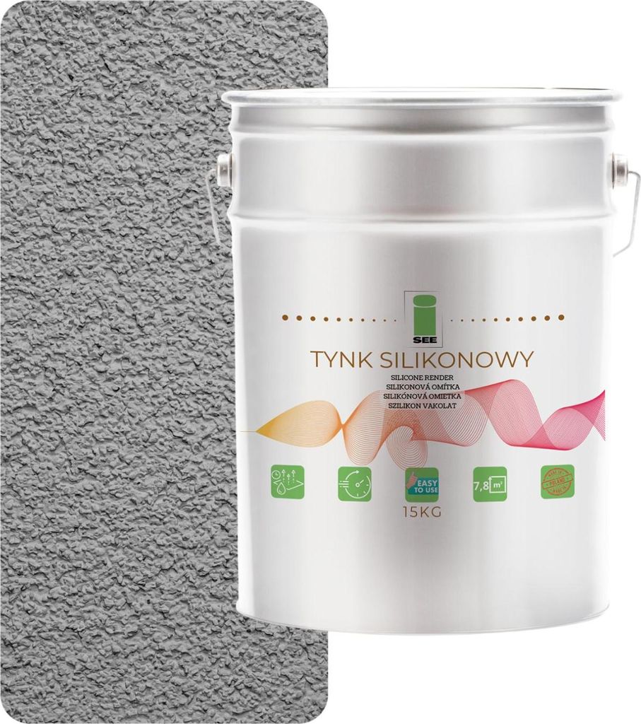 Silikonputz, grau, Außenfassade, 1,5 mm, Premium, 15 kg