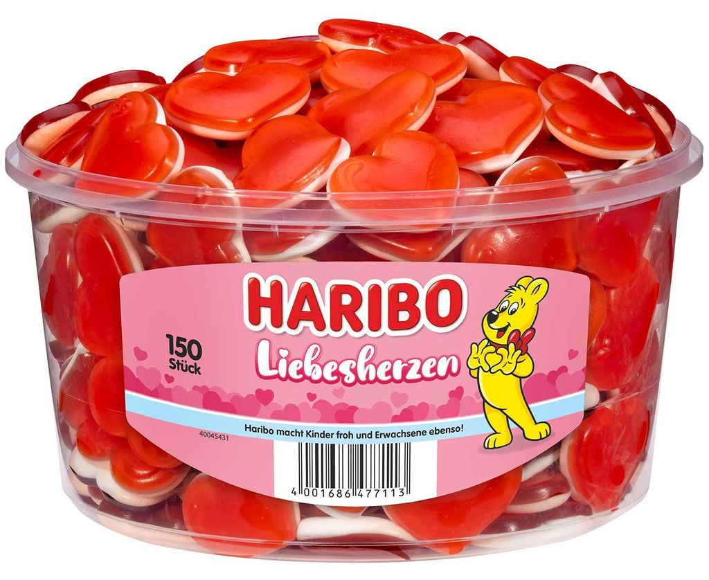 Haribo Liebesherzen, Gummibärchen, 1,2 kg, Mehrfarbig, 1469 Produktbild 