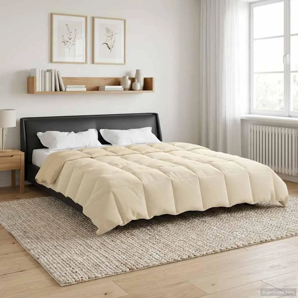 Prezzo Basso Piumino vidaXL 4 Stagioni 200x200 Crema Microfibra - 2