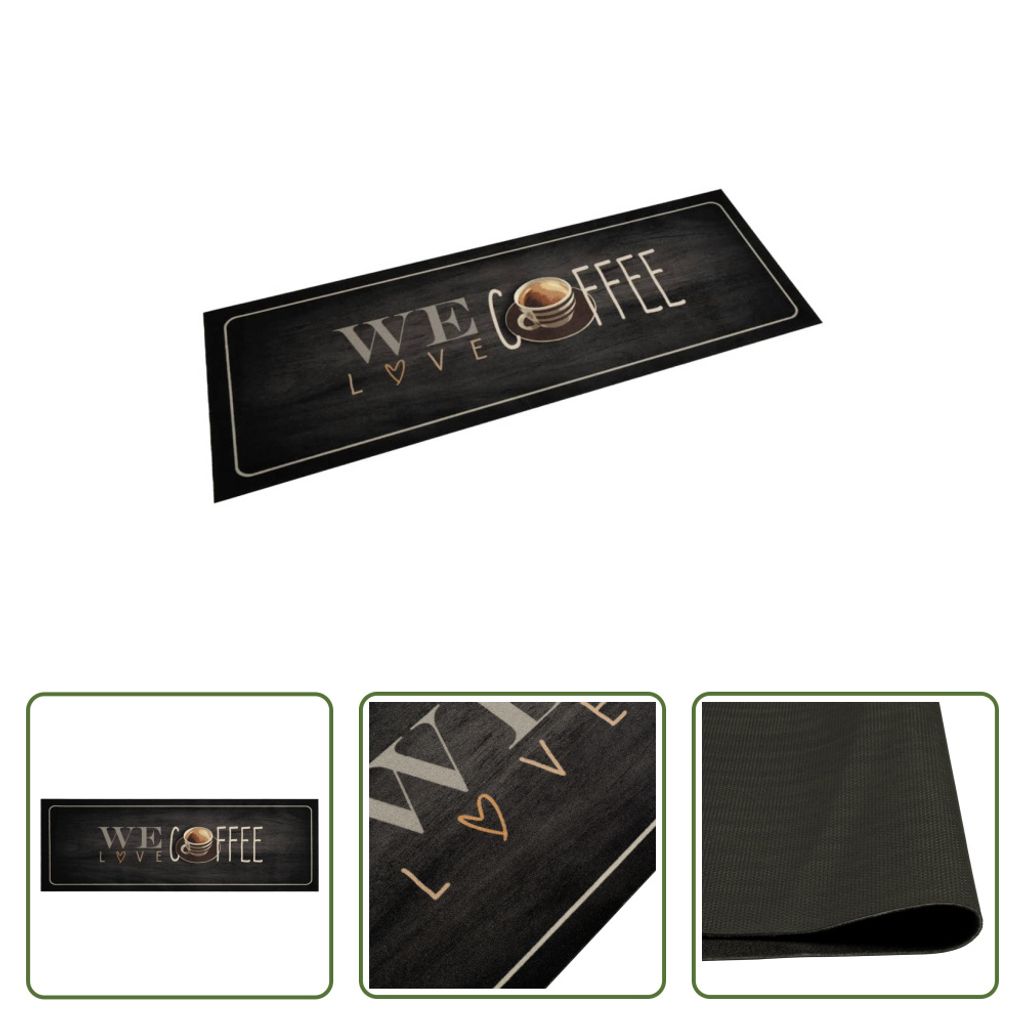 The Living Store Küchenteppich Waschbar Kaffee 60x180 cm Samt