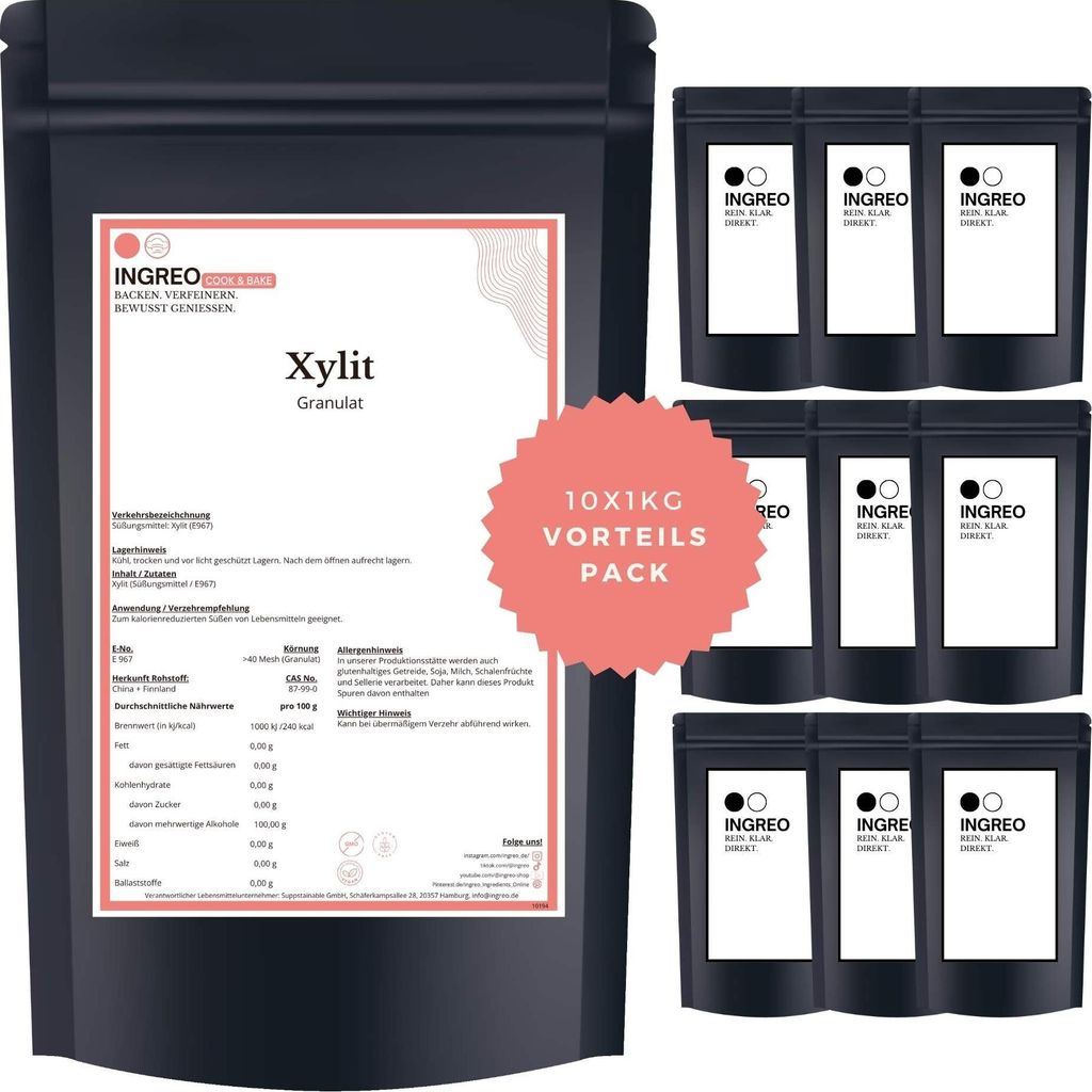 Xylit  Granulat (<40 Mesh) – 10kg (10X1kg) Produktbild 
