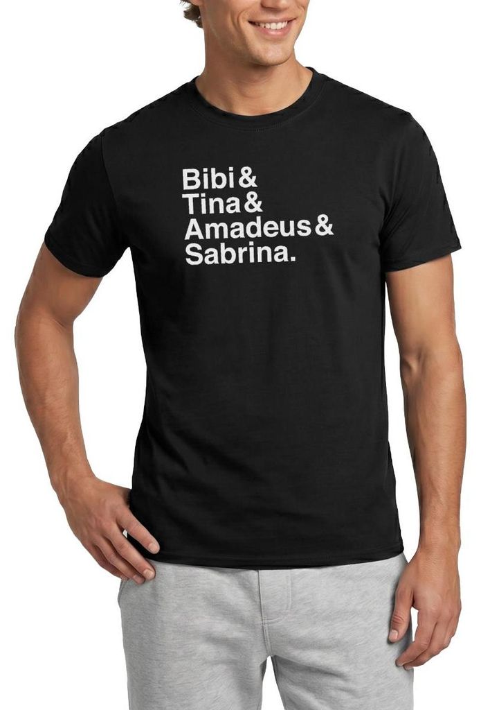 Spreadshirt Bibi & Tina Abenteuer und Freundschaft Männer T-Shirt, S, Schwarz
