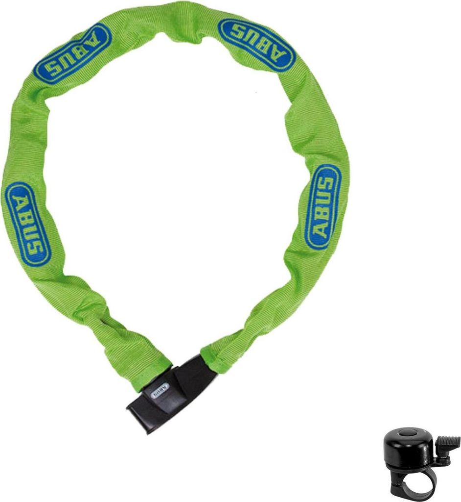 ABUS Catena 685 Shadow Kettenschloss 750 mm /Ø 6 mm neongrün inkl. Fahrradklingel