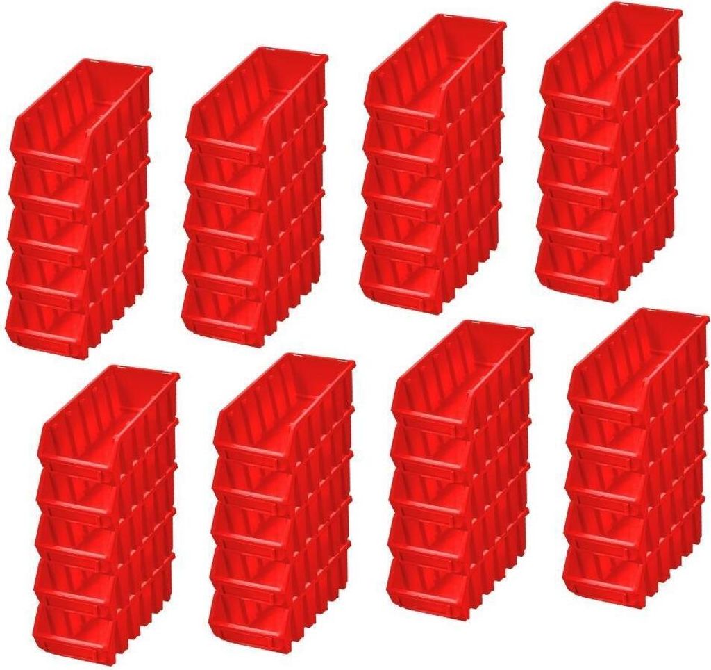 SuperSparSet 40x Sichtlagerbox 2L | HxBxT 7,5x11,6x21,2cm | Polypropylen | Rot