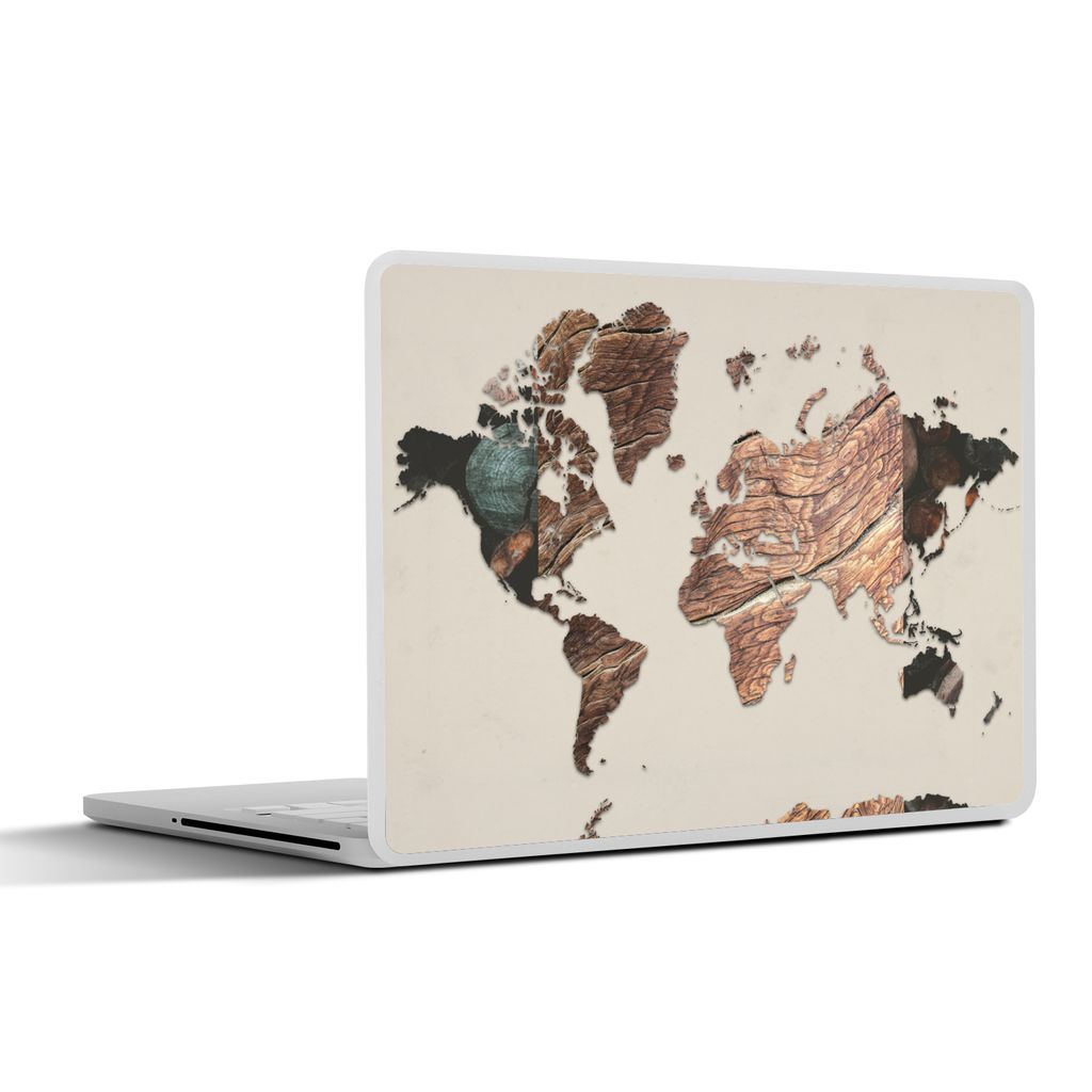 MuchoWow Laptop Aufkleber Sticker Cover Karte - Baum - Natur 31x22.5 cm - Laptop-Deko