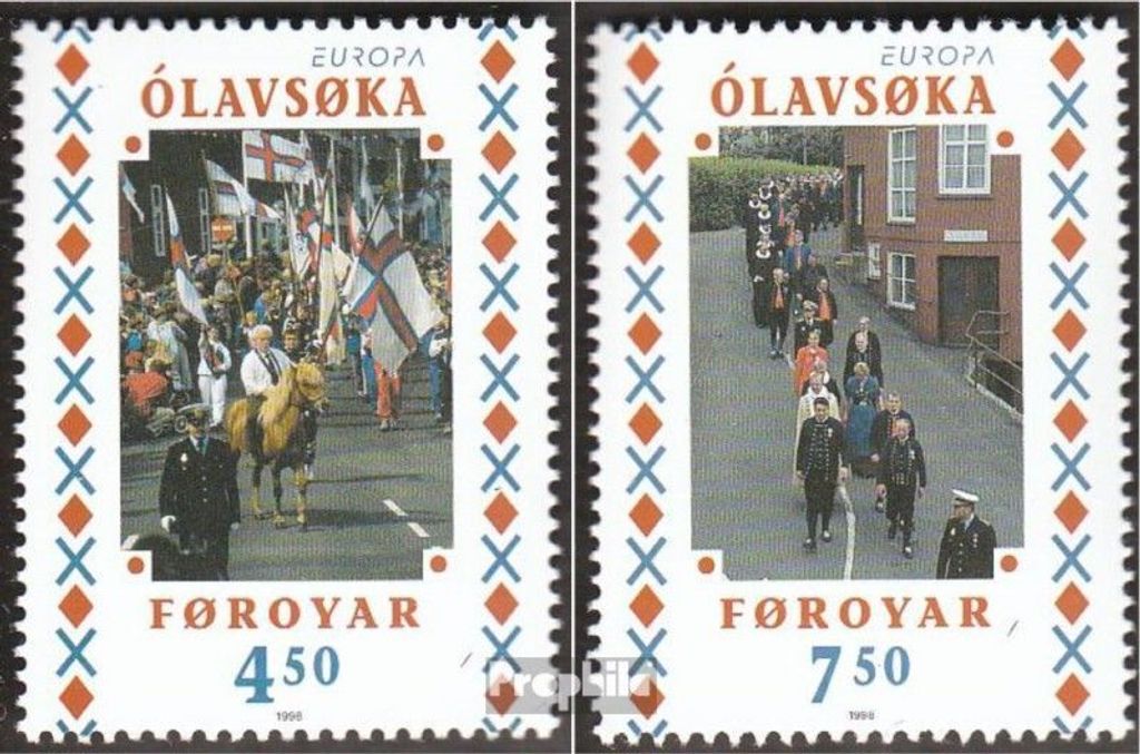 Briefmarken Dänemark - Färöer 1998 Mi 338-339 (kompl.Ausg.) postfrisch Feste u. Feiertage