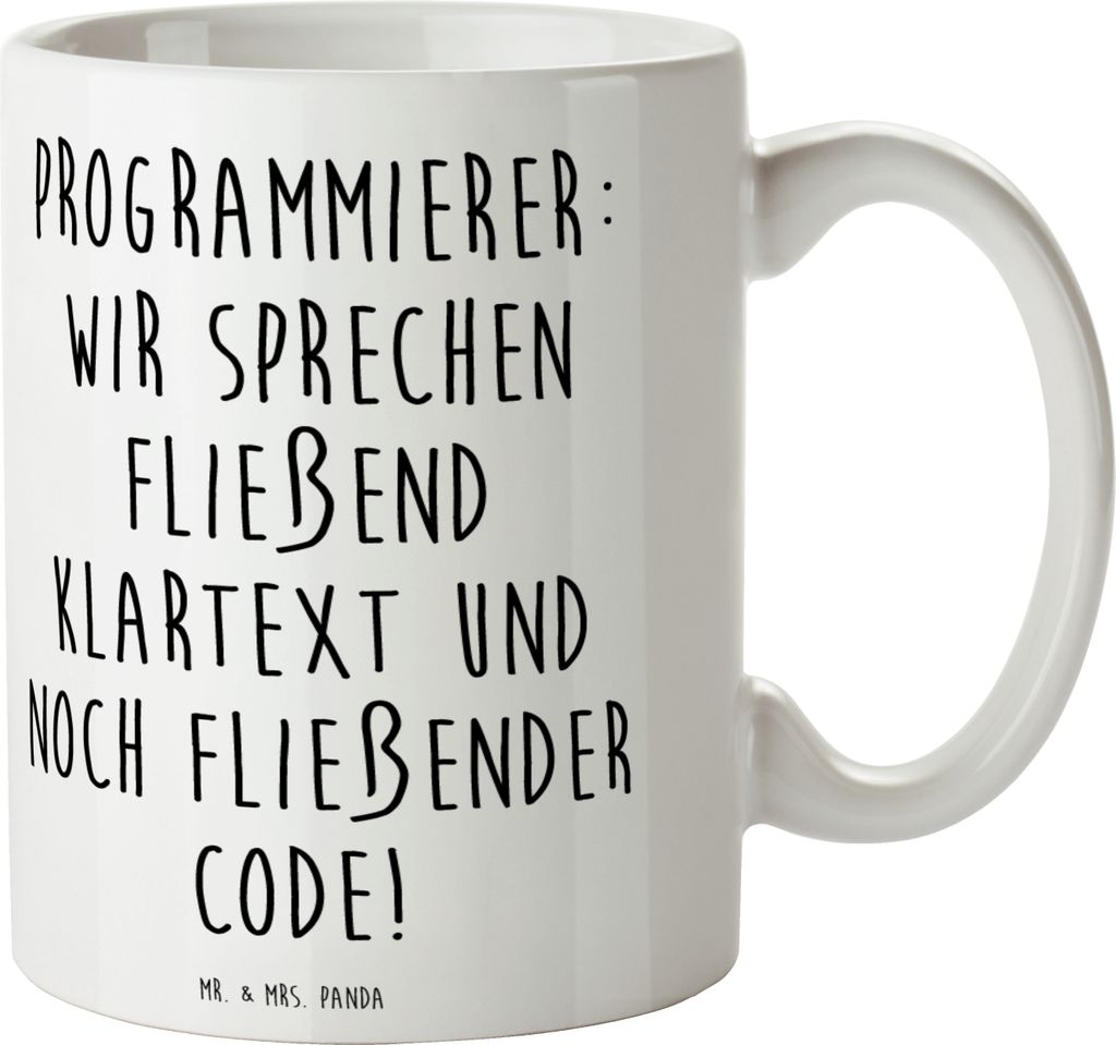Mr. & Mrs. Panda Pott Spruch Programmierer Codeflüsterer - Weiß - Geschenk, Computersprache, Kaffeebecher, Logik, Teetasse, Tasse, Softwareentwic...