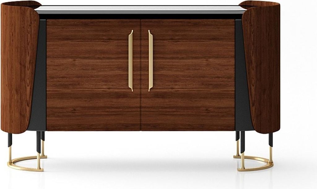 Elegantes braunes Holzsideboard im modernen Stil