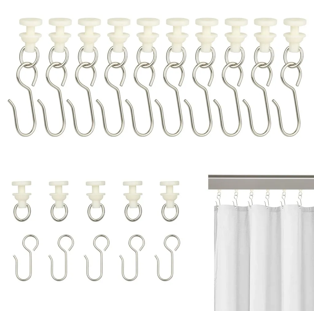 Fixations pour Rideaux de Douche et Fenêtre Crochets de Rail Standard X40