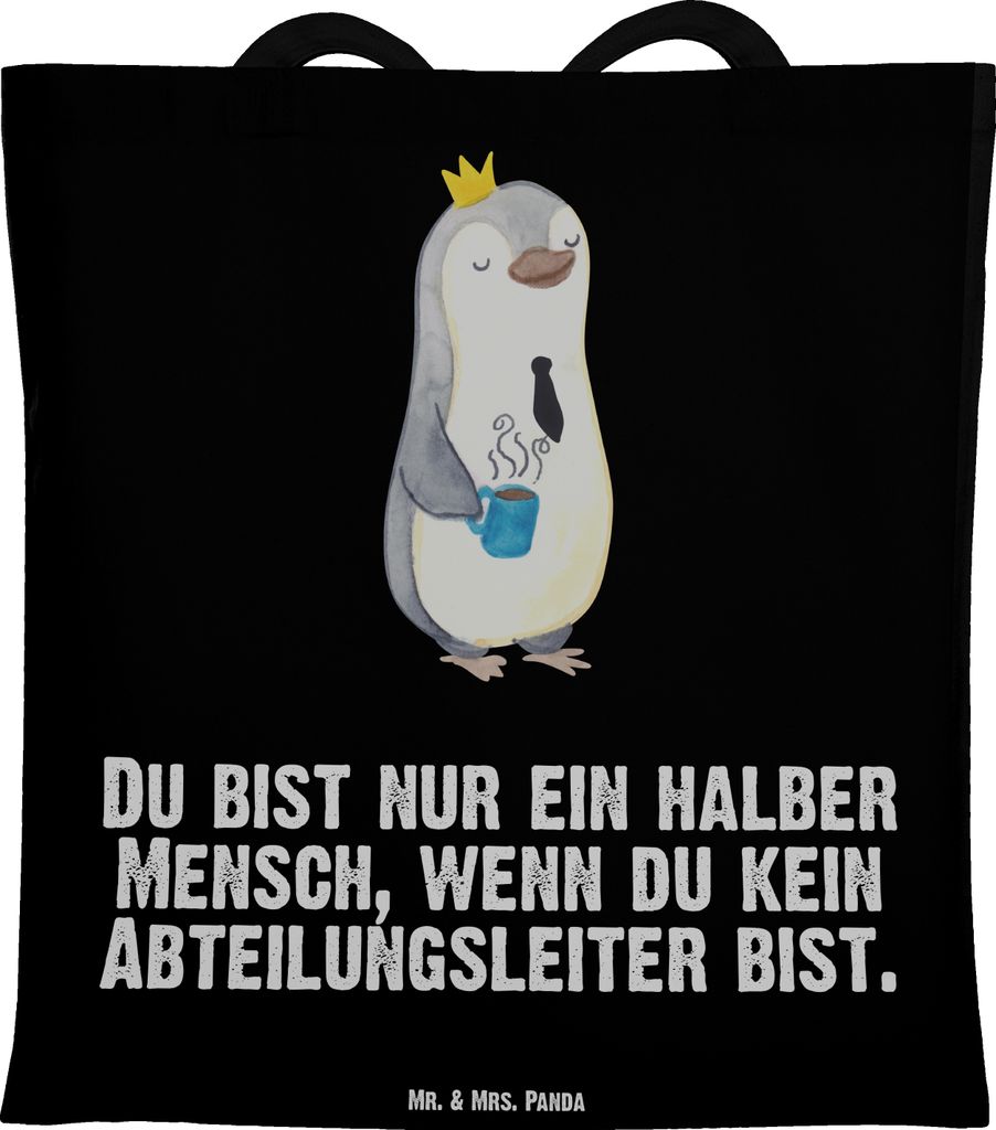 Mr. & Mrs. Panda Tote Bag Abteilungsleiter Herz - Schwarz - Geschenk, canvas tasche, Teamleiter, Spruch, Profi, Einkaufstasche, Laptoptasche, Trage...