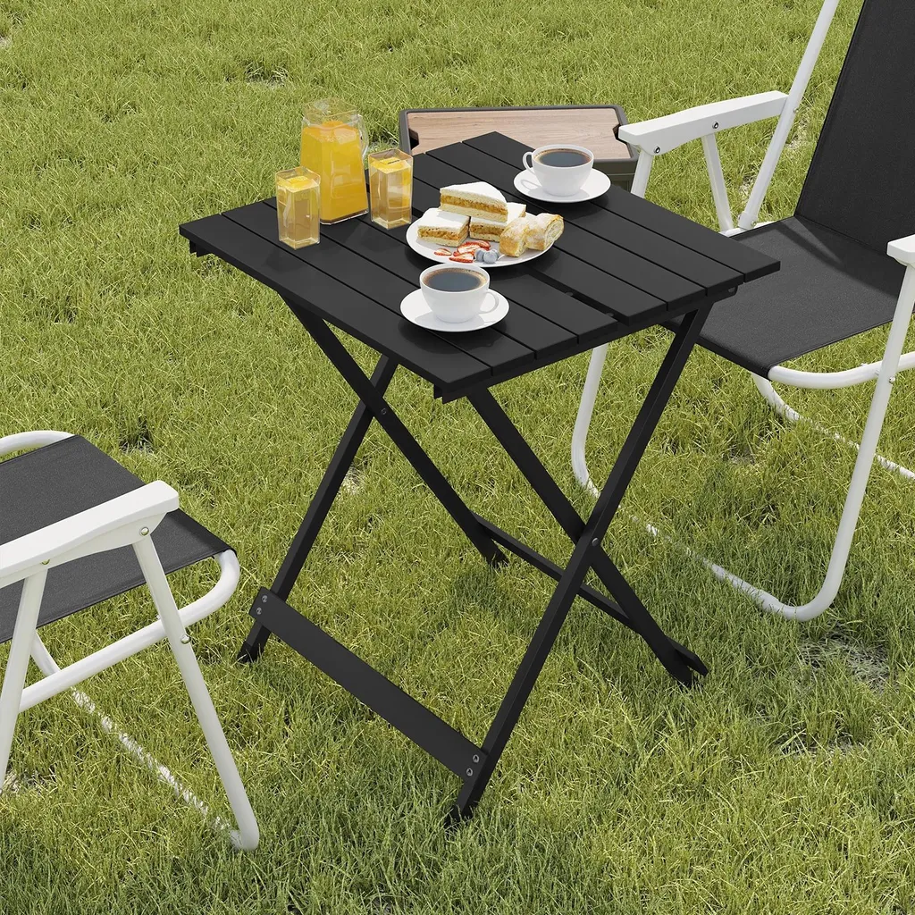 Table de camping pliable en aluminium argenté, format ultra compact - 2