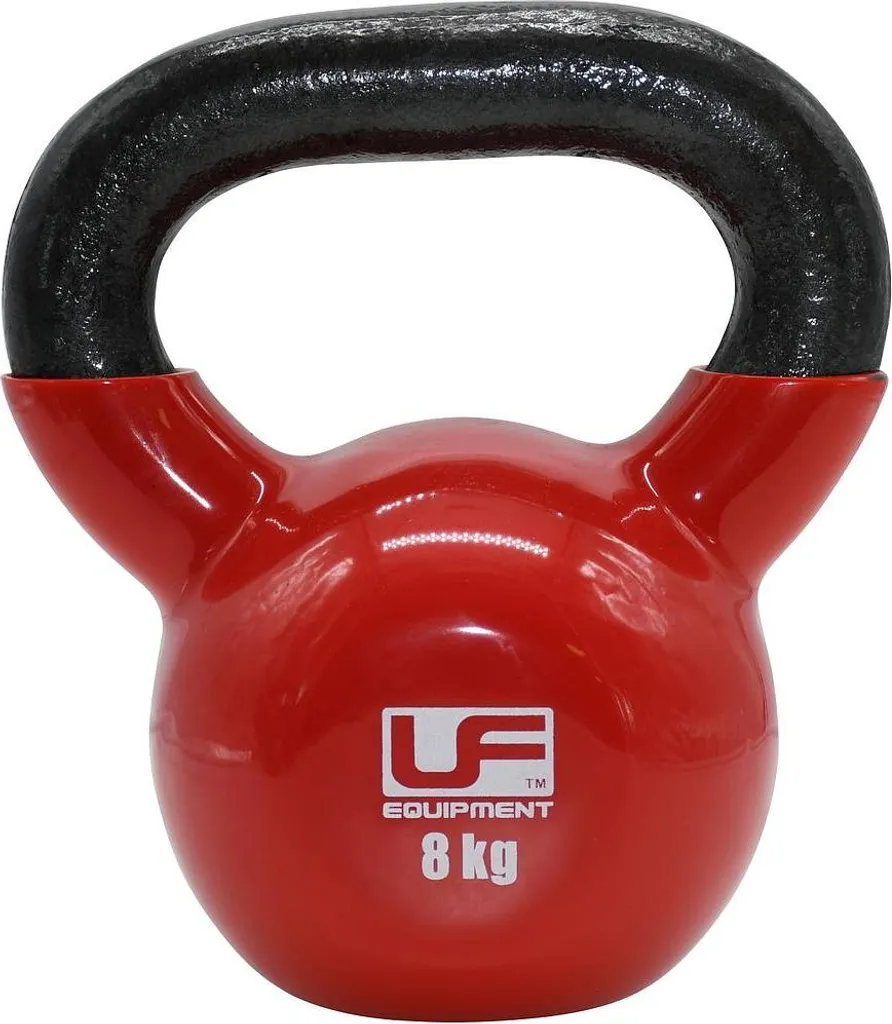 Poids de fitness kettlebell 8kg en fonte rouge pour entraînement sol