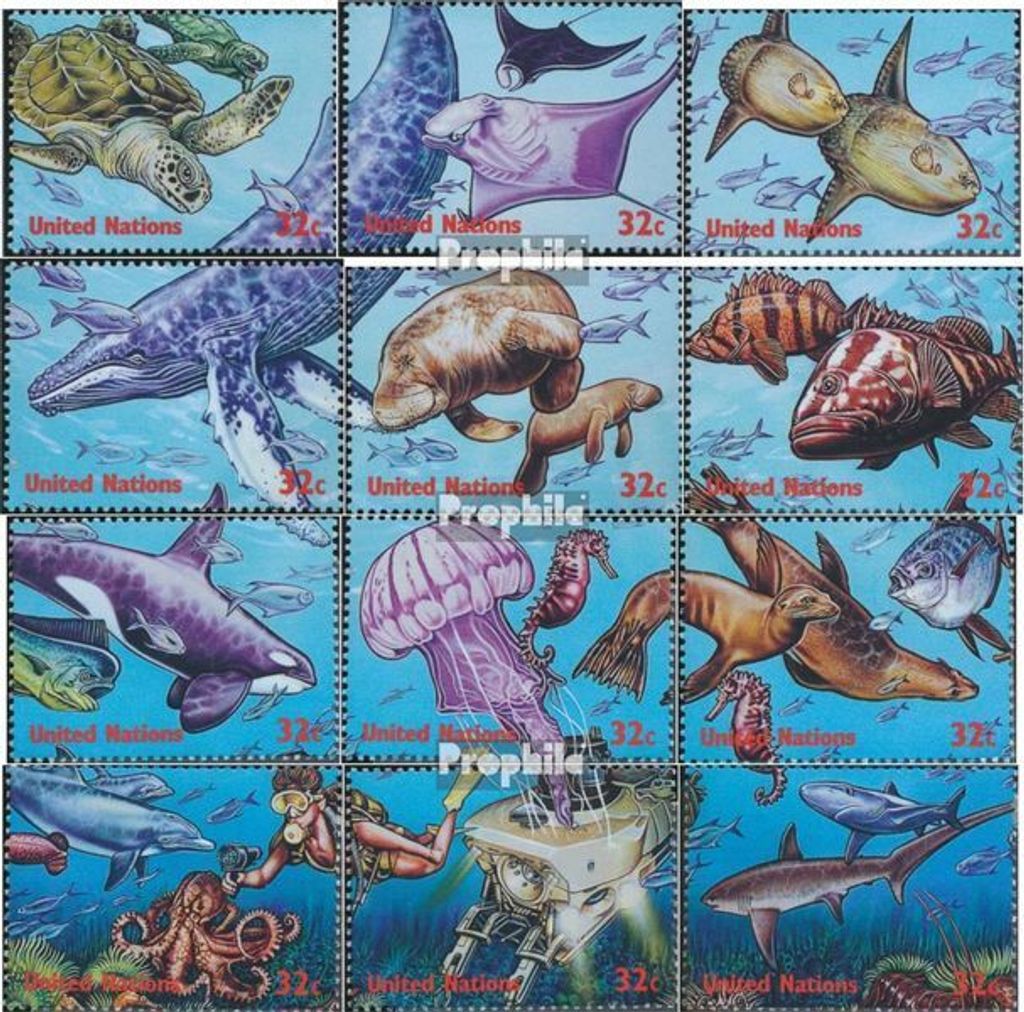 Briefmarken UNO - New York 1998 Mi 771-782 (kompl.Ausg.) gestempelt Jahr des Ozeans