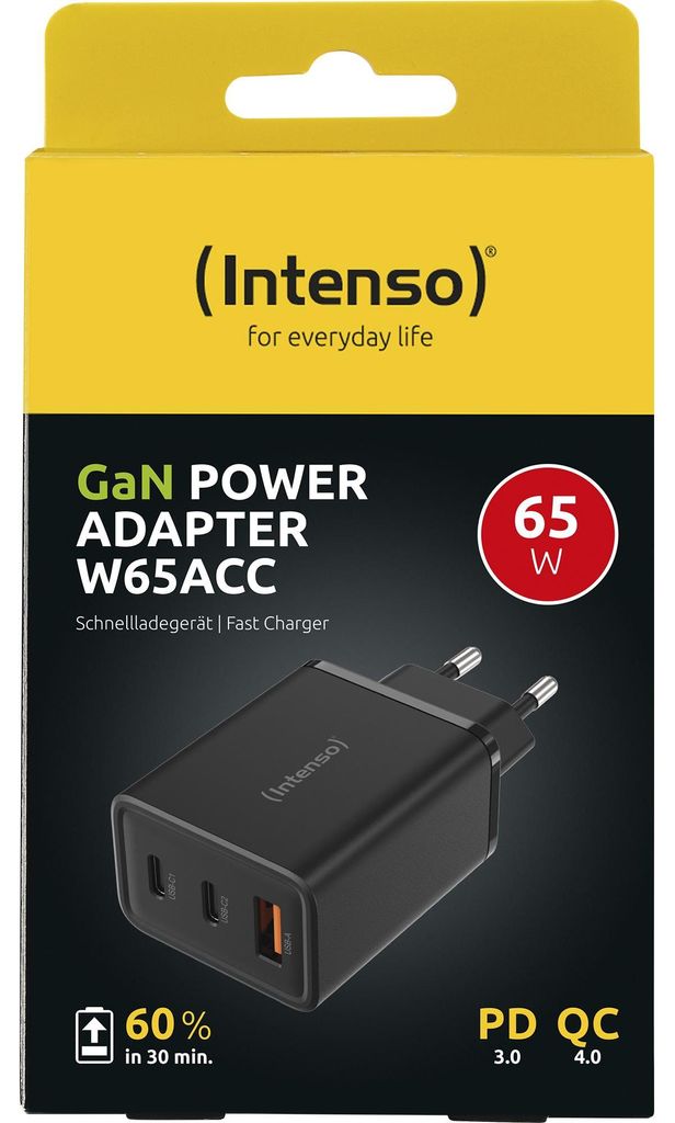 Intenso 7806510 Intenso Power Adapter 1x USB-A/2x USB-C 65W Productafbeelding 