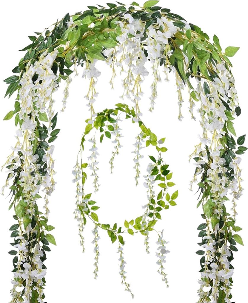 Ghirlanda di fiori di glicine artificiali da 2 m, fiore sospeso in