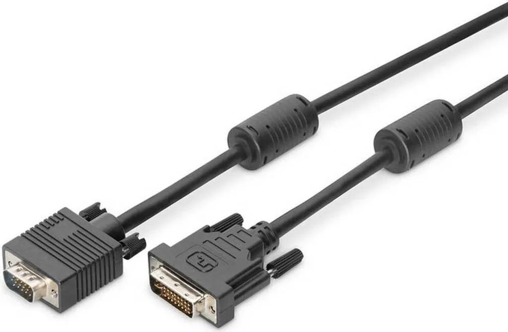 Solution Écran Noir : Câble DVI vers VGA 3m Digitus Fiable et Robuste