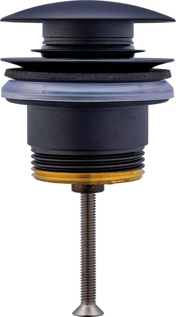 Duravit Push-Open-Ventil f Waschtische mit Überlauf, schwarz matt
