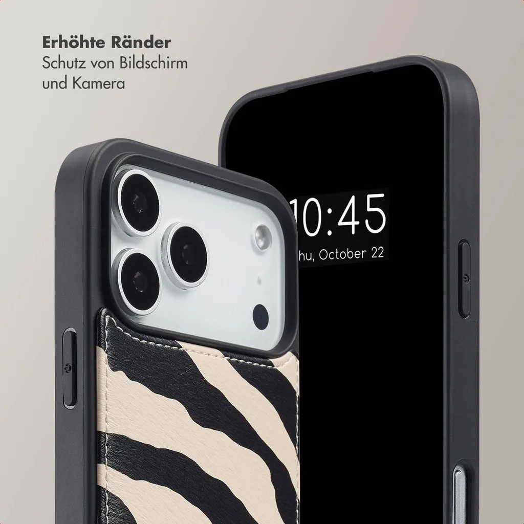 Cover iPhone 17 Pro con Laccio e Portafoglio Selencia Nova Zebra - 5