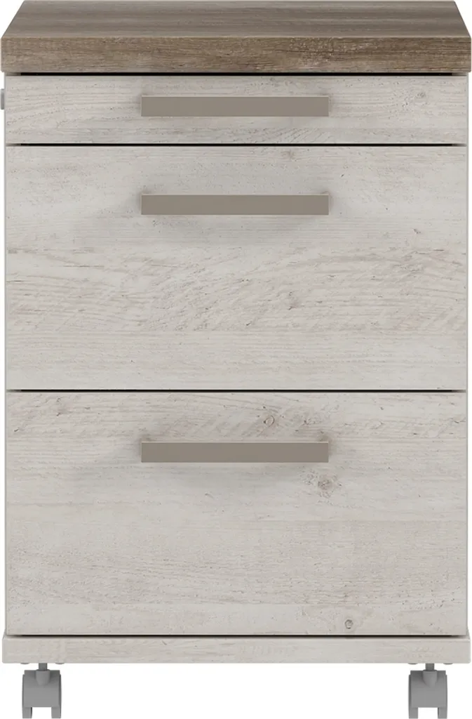 Petit meuble de rangement bureau DURO à roulettes 3 tiroirs bois