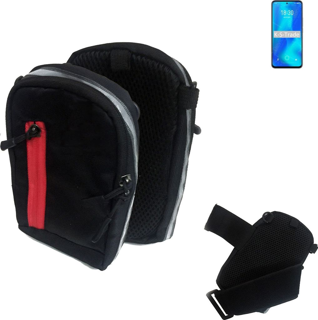 K-S-Trade Outdoor Gürteltasche Holster Umhängetasche kompatibel mit Meizu 18x schwarz Handy Tasche Case travelbag Schutz Hülle Handy Hülle