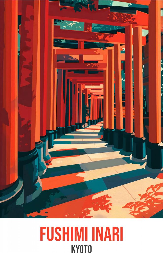 Plakat 53x81cm Fushimi Inari, Kyoto