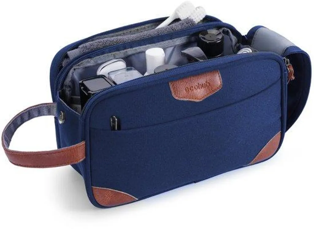 Trousse de toilette homme anti-fuite avec séparation linge humide