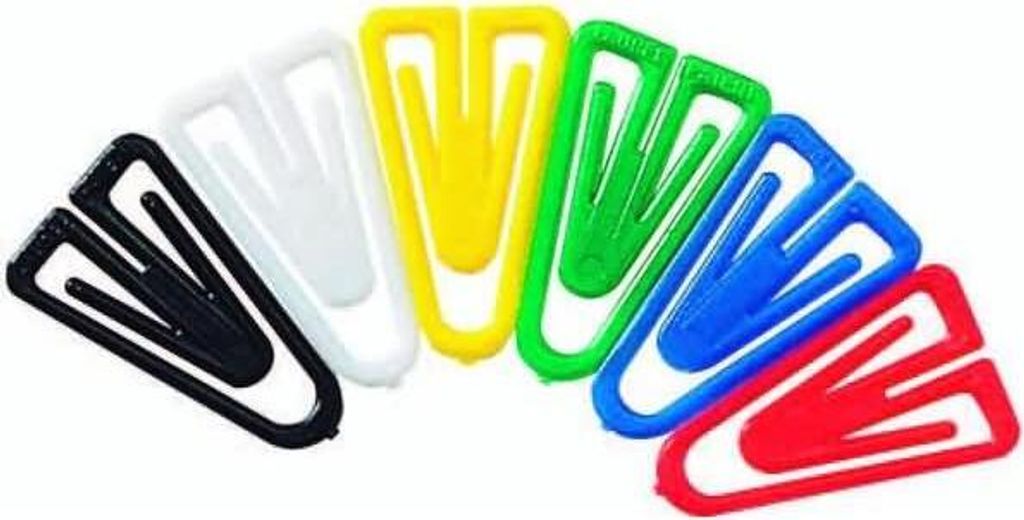 Büroklammern Plastiklips 35mm VE=1000 Stück Grundfarben sortiert