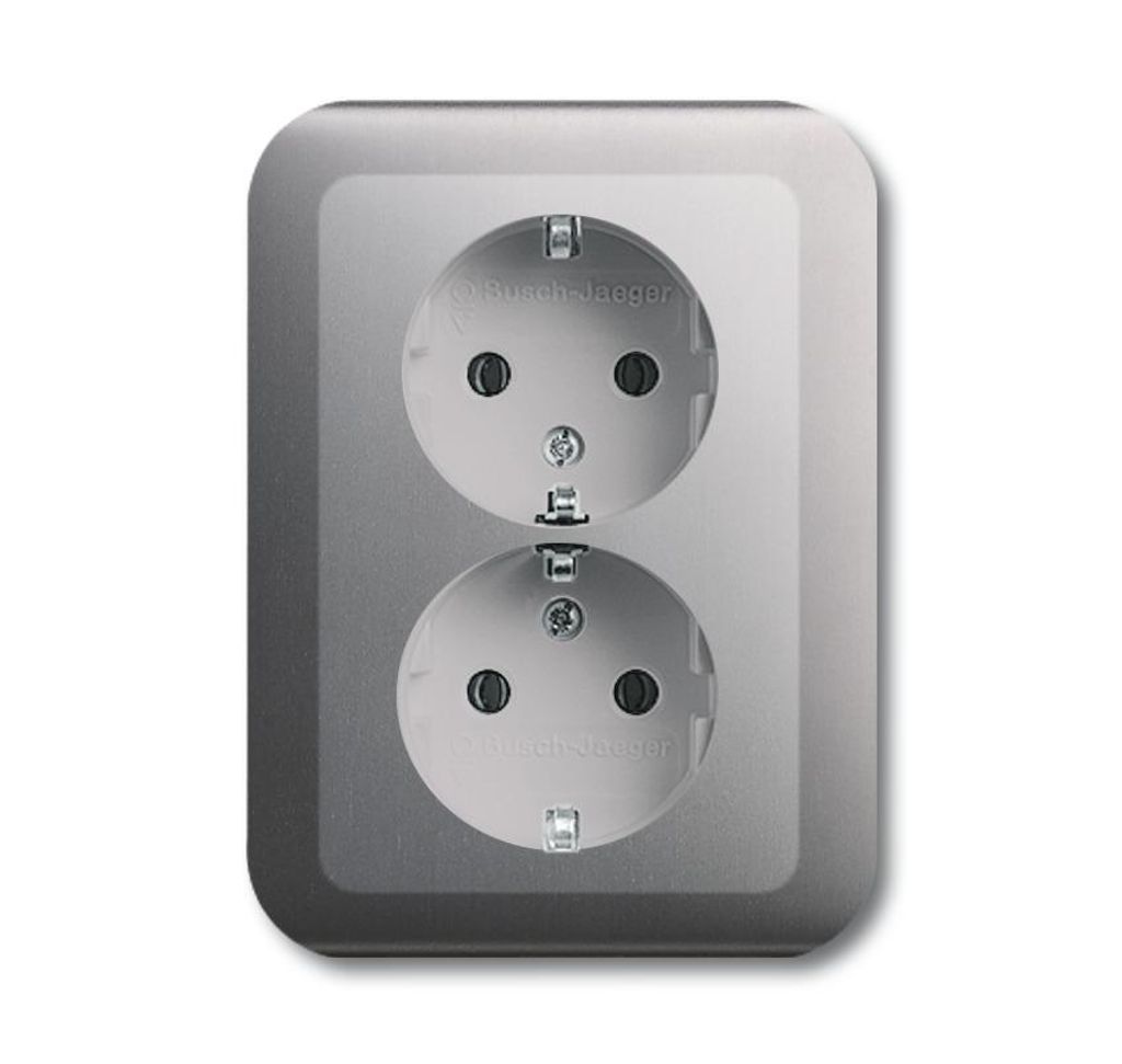 Busch-Jaeger SCHUKO® Doppelsteckdose Busch-Jaeger 20-02 Produktbild 